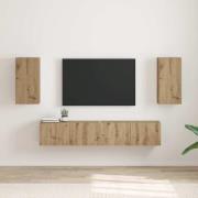 vidaXL TV Vägghylla 2 pcs Artisan Ek 30 x 31 x 60 cm Konstruerat trä