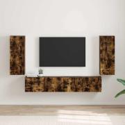 vidaXL TV Vägghylla 2 pcs Rökt ek 30 x 31 x 80 cm Konstruerat trä