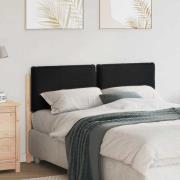 vidaXL Klädd sänggavel Naturlig och svart 140 cm Massiv furu