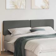 vidaXL Klädd sänggavel Brun och ljusgrå 200 cm Massiv furu