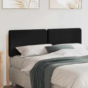 vidaXL Klädd sänggavel Brun och svart 120 cm Massiv furu