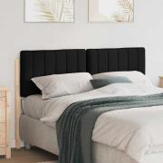 vidaXL Klädd sänggavel Brun och svart 140 cm Massiv furu