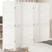 vidaXL Rumsavdelare 5 paneler vit massivt kejsarträ