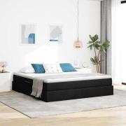 vidaXL Förvaringssäng med madrass Svart 160 x 200 cm Polyester