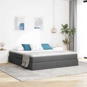 vidaXL Förvaringssäng med madrass Mörkgrå 180 x 200 cm Polyester