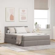 vidaXL Förvaringssäng med madrass Taupe 140 x 200 cm Konstruerat trä