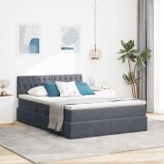 vidaXL Förvaringssäng med madrass Mörkgrå 140 x 190 cm Sammet