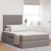 vidaXL Förvaringssäng med madrass Taupe 120 x 200 cm Polyester