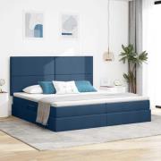 vidaXL Förvaringssäng med madrass Blå 200 x 200 cm Polyester