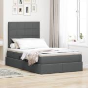 vidaXL Förvaringssäng med madrass Mörkgrå 120 x 200 cm Polyester