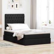 vidaXL Förvaringssäng med madrass med madrass Svart 120 x 190 cm tyg