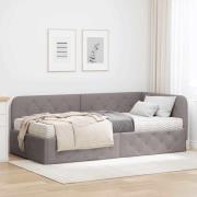 vidaXL Hörn Sängram Taupe 90 x 190 cm tyg