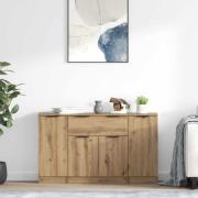 vidaXL Sideboard med låda 3 pcs Artisan Ek Konstruerat trä