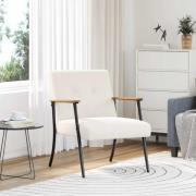 vidaXL fåtölj Kräm 59 x 75 x 78 cm Krälsig Ull-liknande Tyg