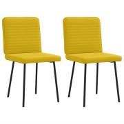 vidaXL Matstolar 2 st gul sammet