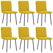 vidaXL Matstolar 6 st gul sammet