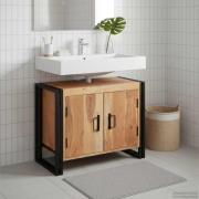 vidaXL Diskbänksskåp med hylla Brun 71 x 33 x 58 cm Massivt Akaciaträ