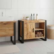 vidaXL Diskbänksskåp med hylla Brun 71 x 33 x 58 cm Massivt mangoträ