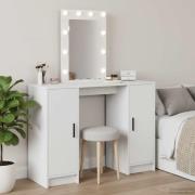 vidaXL Smyckebord med lagring Vit 102 x 33 x 135 cm Konstruerat trä