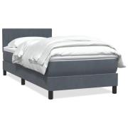 vidaXL Ramsäng med madrass mörkgrå 80x210 cm sammet