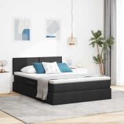 vidaXL Förvaringssäng med madrass Svart 140 x 190 cm Konstruerat trä