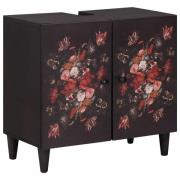 vidaXL Diskbänksskåp Flerfärgsdesign 62 x 33 x 58 cm Massivt mangoträ