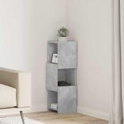 vidaXL Hörnskåp Betonggrå 25,5x25x80cm Konstruerat trä
