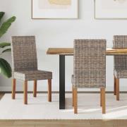 vidaXL Matstol 2 pcs Kubu grå 45 x 54 x 93 cm Massivt mahognyträ