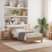 vidaXL Sängram med led Artisan Ek 90 x 190 cm Konstruerat trä