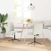 vidaXL Matstolar 2 st gräddvit sammet