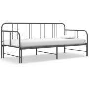 vidaXL Utdragbar sängram bäddsoffa grå metall 90x200 cm