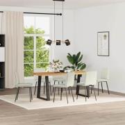 vidaXL Matstolar 6 st gräddvit sammet