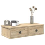 vidaXL Vägghylla med lådor sonoma-ek 60x28x15 cm konstruerat trä