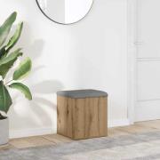 vidaXL Förvaringsbänk hantverksmässig ek 42x42x45 cm konstruerat trä