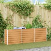 vidaXL Upphöjd odlingslåda Ljusbrun 240 x 40 x 77 cm Galvaniserat Stål