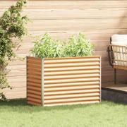 vidaXL Upphöjd odlingslåda Ljusbrun 98 x 50 x 68 cm Galvaniserat Stål