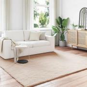 vidaXL Halkfri imitationskaninpälsmatta Olite Taupe 240 x 240 cm