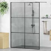 vidaXL Walk-in Duschvägg Svart 140 x 195 cm härdat glas