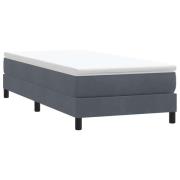 vidaXL Resårsäng utan madrass mörkgrå 90x210 cm sammet
