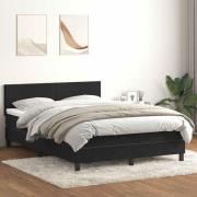 vidaXL Ramsäng med madrass svart 160x210 cm sammet