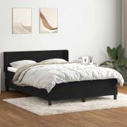 vidaXL Ramsäng med madrass svart 160x210 cm sammet