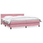 vidaXL Ramsäng med madrass rosa 180x210 cm sammet