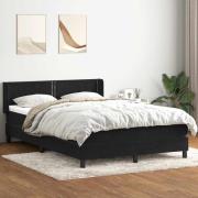 vidaXL Ramsäng med madrass svart 160x210 cm sammet