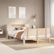 vidaXL Säng med bokhylla utan madrass 135x190cm massiv furu