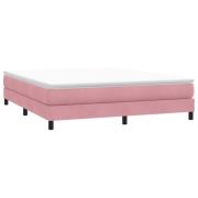vidaXL Resårsäng utan madrass rosa 180x210 cm sammet