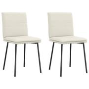 vidaXL Matstolar 2 st gräddvit sammet