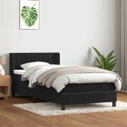 vidaXL Ramsäng med madrass svart 90x210 cm sammet