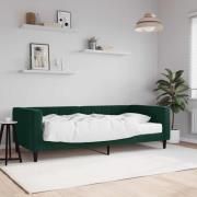 vidaXL Dagbädd med madrass mörkgrön 90x200 cm sammet