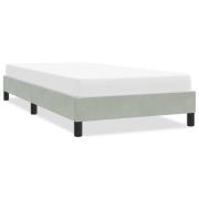 vidaXL Sängram utan madrass ljusgrå 100x220 cm sammet