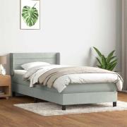 vidaXL Ramsäng med madrass ljusgrå 80x220 cm sammet